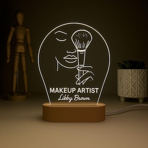 Makeup Artist LED Lamp, Custom Name Light, Personalized Makeup Artist Lamp, Gift for Makeup Artist, Beauty Studio LED Lamp, Gift for MUA