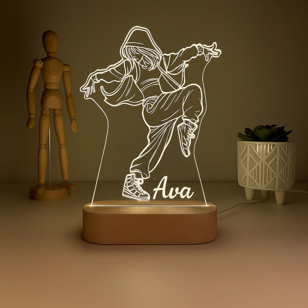 Hip Hop Dancer Night Light: Personalized LED Lamp for Dance Lovers - Etsy