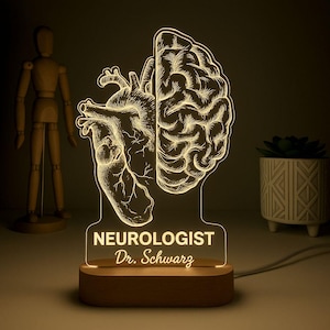 Custom Neurologist Night Light, Neurologist LED Lamp, Medical Gift, Doctor Office Decor, Gift for Neurologist,Medical Student or Doctor Gift
