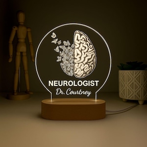 Custom Neurologist Night Light, Neurologist LED Lamp, Medical Gift, Doctor Office Decor, Gift for Neurologist,Medical Student or Doctor Gift