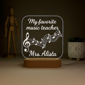 Personalized Music Teacher LED Lamp, Custom Night Light, Gift for Teacher,Classroom Decor, Office Decor, Home Decor