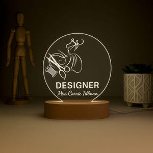 Gift for Seamstress, Tailor LED Lamp, Personalized Gift for Fashion Designer, Handmade Craft Decor, Dressmaker Gift, Fashion Design Lamp