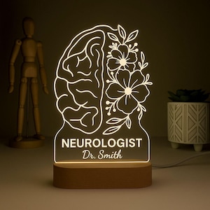 Custom Neurologist Night Light, Neurologist LED Lamp, Medical Gift, Doctor Office Decor, Gift for Neurologist,Medical Student or Doctor Gift