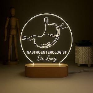Custom Gastroenterologist Night Light, LED lamp for GI Specialist, Gastroenterologist Gift, Gastrointestinal Clinic Decor