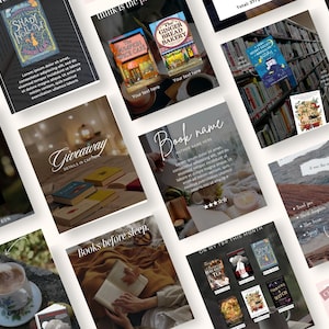 300+ Bookstagram-spoelen | Bewerkbare sjabloon voor bookstagram-rollen | Post op sociale media van boekenliefhebber | Bookish Instagram-sjabloon afbeelding 3