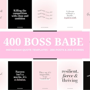 200 Boss Babe Quotes Instagram Post Templates for Canva, girl boss quotes canva templates, Instagram Motivational Post template