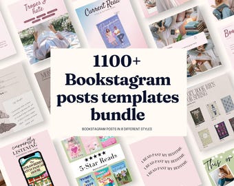 1100+ Bookstagram template Instagram for canva | Editable bookstagram post template | Book Lover Social Media Post | Bookish Instagram
