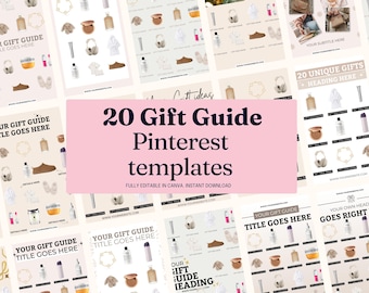 Holiday Gift Guide Pinterest Pin Templates Canva | Pinterest Gift Guide Template Canva | Pinterest Pin Design | Editable Pinterest Bundle