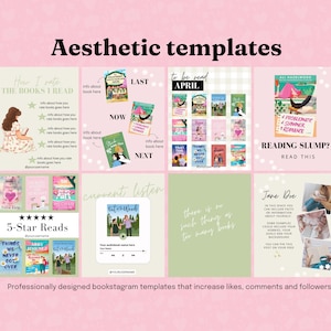 Bookstagram template Instagram for canva | Editable bookstagram post template | Book Lover Social Media Post | Bookish Instagram image 4