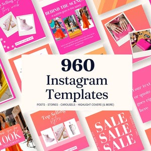Colourful Instagram posts templates for Canva | Bold Instagram templates | Editable Instagram Bundle Kit | Social Media Kit
