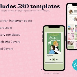 Bookstagram template Instagram for canva | Editable bookstagram post template | Book Lover Social Media Post | Bookish Instagram image 6