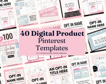 Digital Product Pinterest Templates Canva | High Converting Pinterest Pins | Customizable Pins |  Social Media Kit