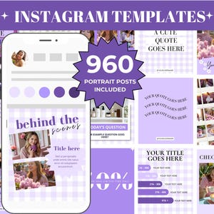 960 lila Instagram Post-Vorlagen | Instagram Vorlagen für Unternehmen | Instagram Zitate | Canva Instagram Posts | Lila Instagram Posts