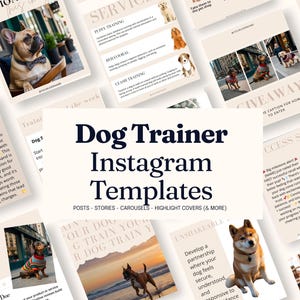 800 Dog Instagram Templates for Canva | Dog grooming business Instagram posts bundle | Pet Instagram Bundle (Editable Digital Download)