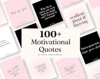 200 Boss Babe Instagram Quotes Templates for Canva | Motivational Quotes | Instagram quote template bundle |  Editable Canva Templates