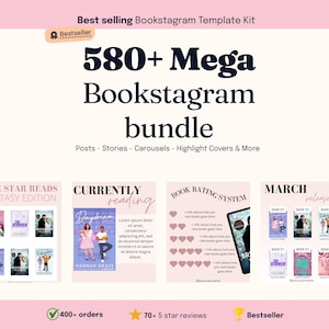 Modèle Bookstagram Instagram pour toile | Modèle de publication Bookstagram éditable | Publication sur les réseaux sociaux pour les amoureux des livres |  Instagram livresque