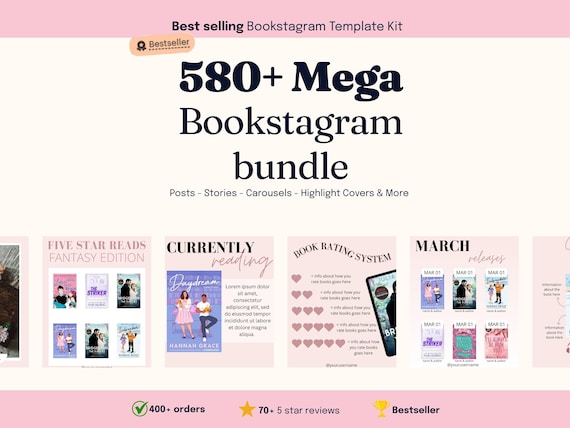 Bookstagram template Instagram for canva | Editable bookstagram post template | Book Lover Social Media Post |  Bookish Instagram