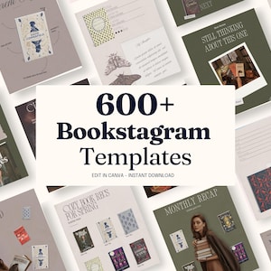 Dark Academia Bookstagram-mall Instagram för Canva | Redigerbar bookstagram-mall | Bokälskare-inlägg på sociala medier