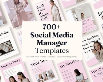 700 social media manager Instagram templates for Canva, social media manager templates, smm Instagram, Social Media Strategy Template