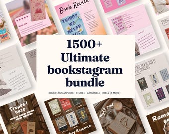 1500+ Bookstagram template Instagram for canva | Editable bookstagram post template | Book Lover Social Media Post | Bookish Instagram