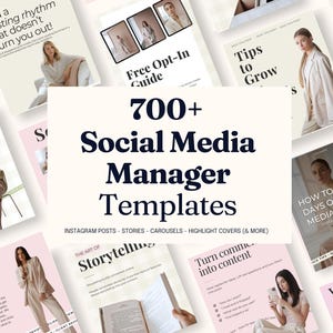 700 Social media manager Instagram templates for Canva, social media manager templates, Social Media Manager Bundle, marketing templates