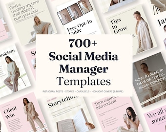 700 Social media manager Instagram templates for Canva, social media manager templates, Social Media Manager Bundle, marketing templates