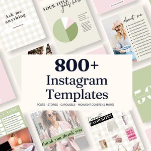 800 Sage Green Instagram Posts Templates for Canva | Green Aesthetic Instagram Templates | Social Media Kit (Editable Digital Download)