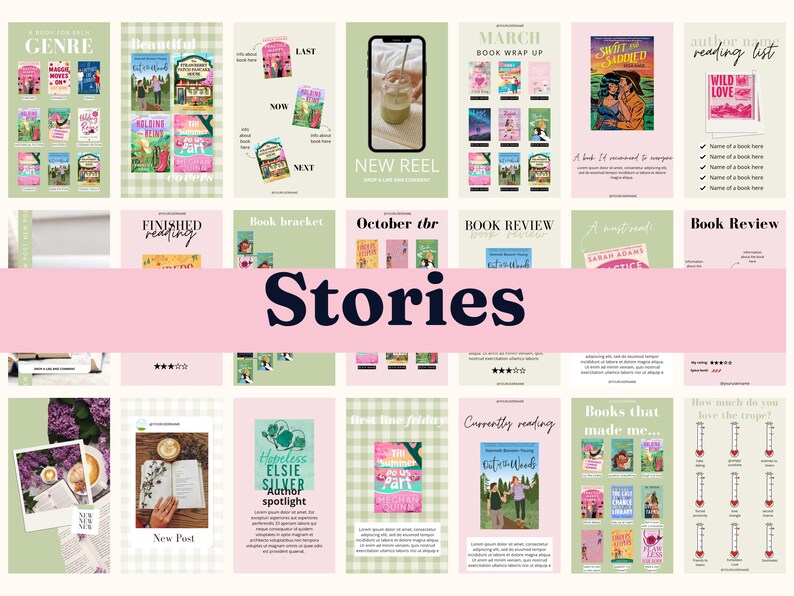Bookstagram template Instagram for canva | Editable bookstagram post template | Book Lover Social Media Post | Bookish Instagram image 10