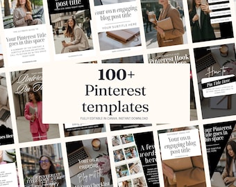 100 Pinterest Pin Vorlagen für Canva | Personalisierbar Pinterest Pins | Pinterest Vorlagen Canva | Pinterest Pin Bundle
