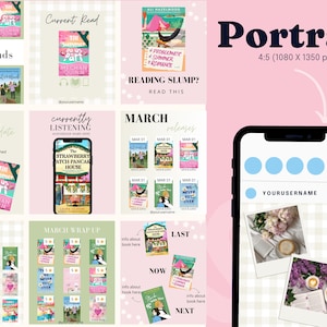 Bookstagram template Instagram for canva | Editable bookstagram post template | Book Lover Social Media Post | Bookish Instagram image 7