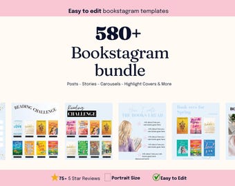 Bookstagram template Instagram for canva | Editable bookstagram post template | Book Lover Social Media Post | Bookish Instagram