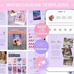 Bookstagram template Instagram for canva | Editable bookstagram post template | Book Lover Social Media Post |  Bookish Instagram
