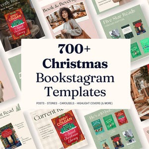 700 julmallar för Instagram med Bookstagram för Canva | Redigerbara bookstagram-inlägg | Inlägg för sociala medier för bokälskare | Bokinspirerad Instagram
