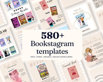 Bookstagram template Instagram for canva | Editable bookstagram post template | Book Lover Social Media Post | Bookish Instagram