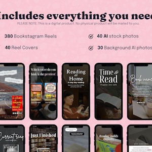 300+ Bookstagram-spoelen | Bewerkbare sjabloon voor bookstagram-rollen | Post op sociale media van boekenliefhebber | Bookish Instagram-sjabloon afbeelding 4