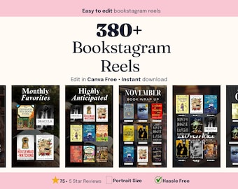 300+ Bookstagram Reels | Editable bookstagram reels template | Book Lover Social Media Post |  Bookish Instagram template