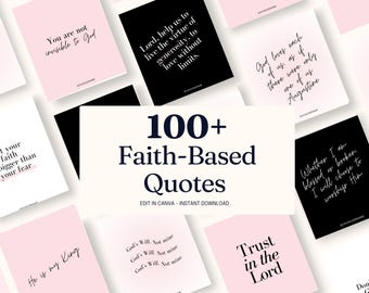 Faith-Based Christian Instagram Quotes | Inspirational Quotes |  Instagram quote template bundle |  Editable Canva Templates