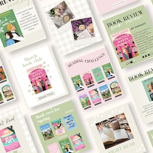 Bookstagram template Instagram for canva | Editable bookstagram post template | Book Lover Social Media Post | Bookish Instagram image 8