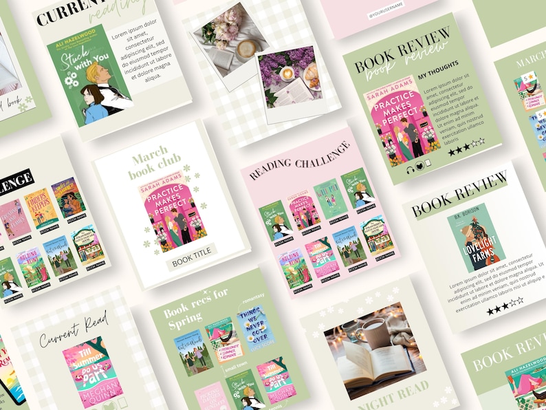 Bookstagram template Instagram for canva | Editable bookstagram post template | Book Lover Social Media Post | Bookish Instagram image 8
