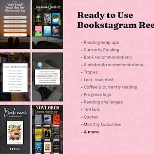 300+ Bookstagram-spoelen | Bewerkbare sjabloon voor bookstagram-rollen | Post op sociale media van boekenliefhebber | Bookish Instagram-sjabloon afbeelding 9