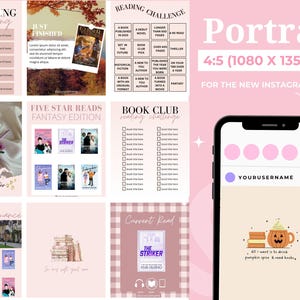 Bookstagram template Instagram for canva | Editable bookstagram post template | Book Lover Social Media Post | Bookish Instagram image 5