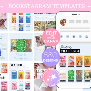Bookstagram template Instagram for canva | Editable bookstagram post template | Book Lover Social Media Post | Bookish Instagram