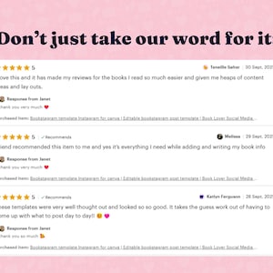 Bookstagram template Instagram for canva | Editable bookstagram post template | Book Lover Social Media Post | Bookish Instagram image 2