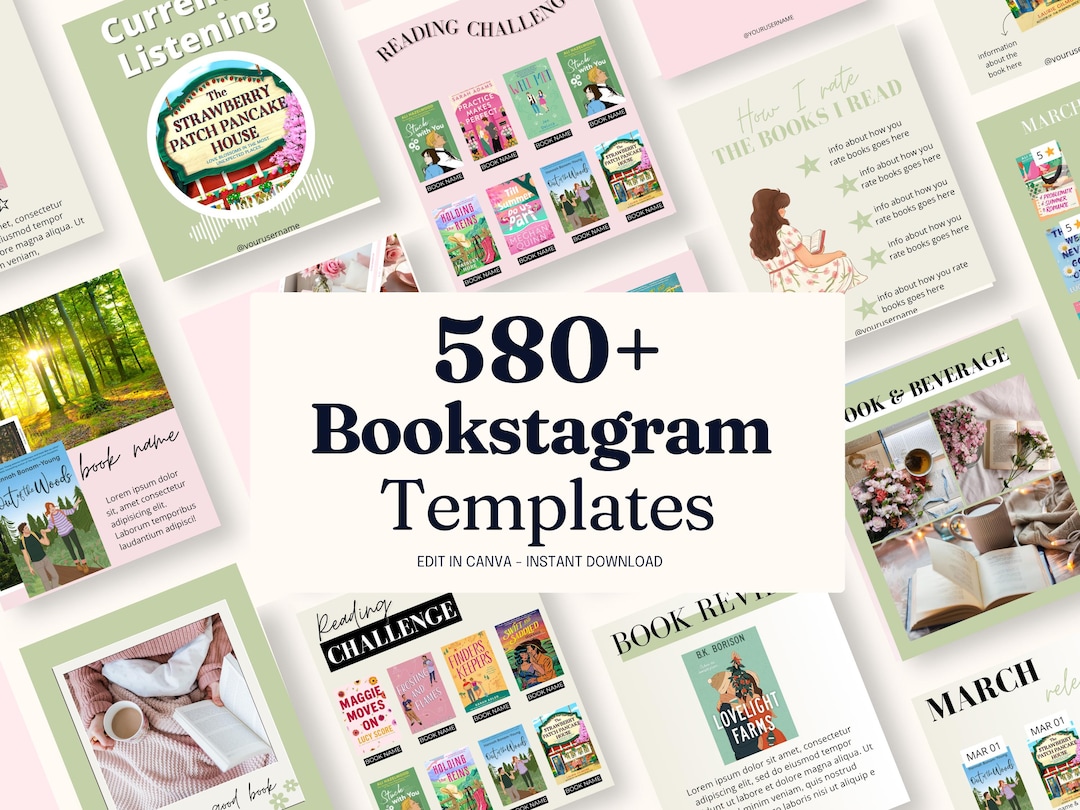 Bookstagram Template Instagram for Canva | Editable Bookstagram Post ...
