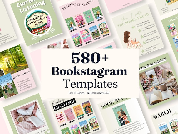 Bookstagram template Instagram for canva | Editable bookstagram post template | Book Lover Social Media Post |  Bookish Instagram