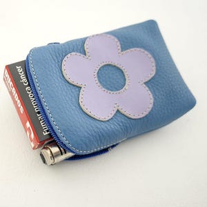 Pitillera de piel con cierre cremallera. Pitillera señora.Funda para cajetilla de tabaco