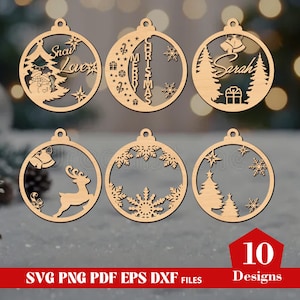 Personalized Christmas Ornaments, Custom Christmas Tree Decor, Wood Xmas Decor, Laser Cut Names, Christmas Bauble, Gift Tags, Your Logo