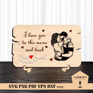 Personalized Couple Sign laser cut, Couple Laser Cut File, Valentines Day Shelf Sign File, Laser Valentines Day Cut File, Laser cut files