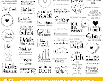 Plotterdatei Danke, Best Friends Svg Bundle ,Lieblingsmensch Svg ,Schön dass es dich gibt , Deutsche Sprüche SVG,Cricut Silhouette SVG Files