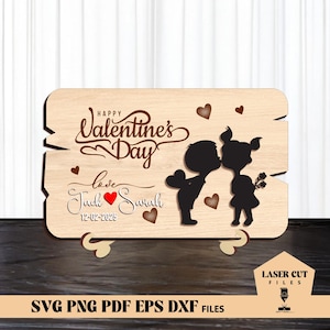 Valentines Day Sign SVG, Couple Laser Cut File, Valentines Day Shelf Sign File, Laser Valentines Day Cut File, Laser cut Files, Glowforge